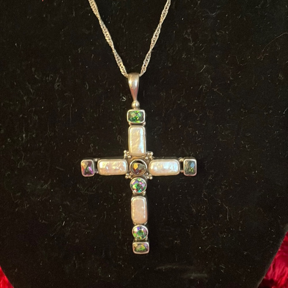 SanJen Sterling Cross with 26” Chain